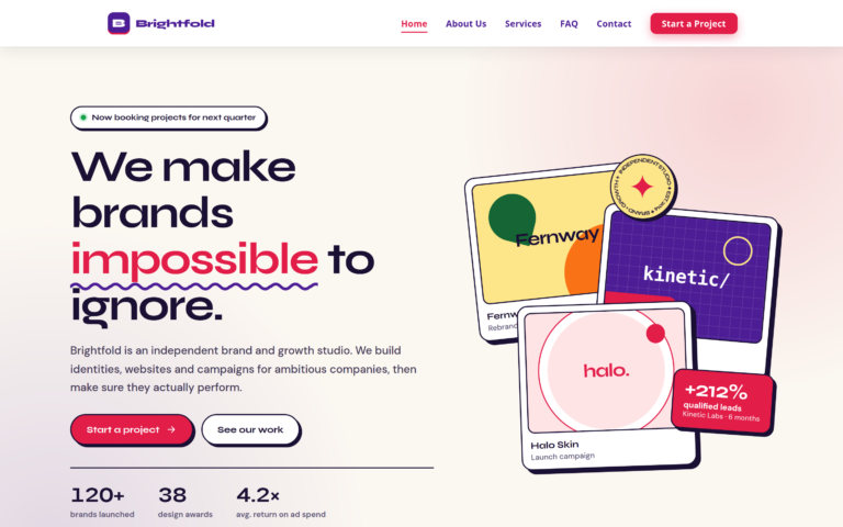 Marketing Agency design, home page preview